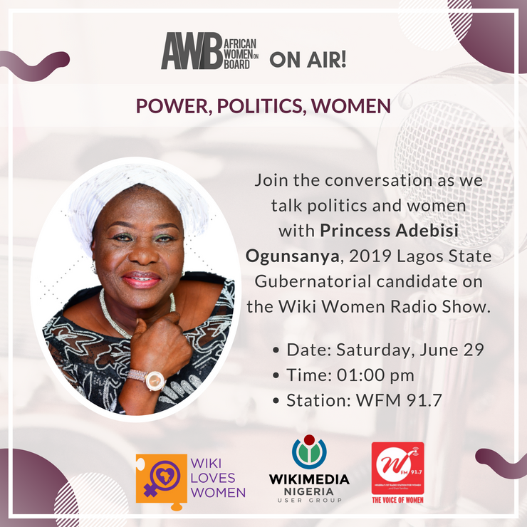 AWB on Wiki Loves Women Radio Show – Princess Adebisi Ogunsanya